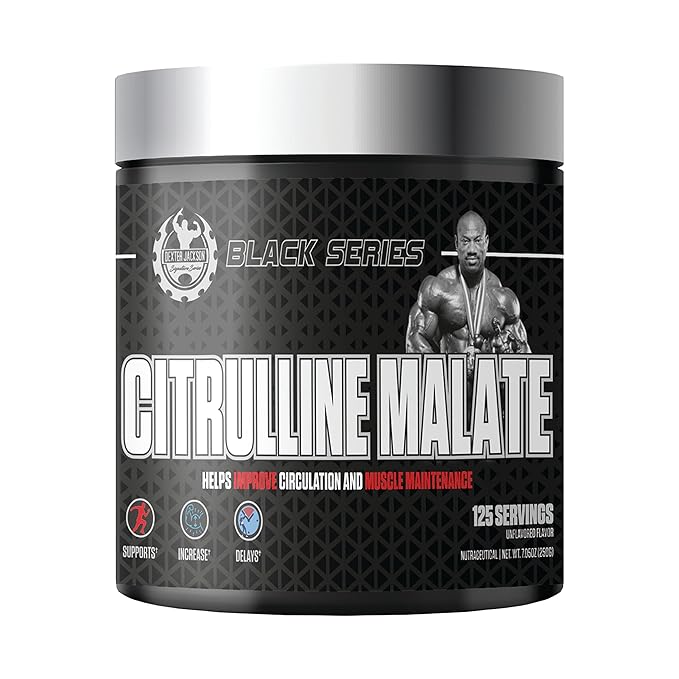 Dexter Jackson Black Series Citrulline Malate | 125 Servings, 250g - Premium Nitric Oxide Support for Improved Blood Flow and Workout Performance